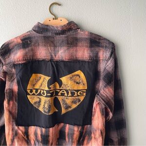 Reworked | Wu-Tang Clan Bleach-Dyed Plaid Button Down Shirt